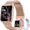 QEYUMYEU Smartwatch Donna con Chiamate Bluetooth, 1,83" Smart Watch 107+ Sportive con SpO2/Ciclo Mestruale/Frequenza Cardiaca/Monitoraggio Sonno/Impermeabile IP68 FitnessTracker per iOS Android (Oro rosa)