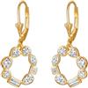 E Orecchini pendenti rotondi da donna in argento sterling 925, orecchini pendenti a monachella con zirconi colorati AAA placcati in oro 14K