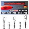 Paradox Fishing Set da pesca a tre turbini, #20-#16, 45 pezzi, per pesca e trote, accessori per la pesca