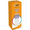 BIC Cristal Up, Penne Blu a Sfera, Punta Media 1.2mm, 20 Unità, Cancelleria Scuola e Ufficio, Scrittura Scorrevole