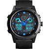 TONSHEN Sportivo Orologio da Uomo Outdoor 50M Impermeabile Plastica Orologi da Polso LED Elettronico Analogico Quarzo Doppio Tempo Allarme Cronometro (Blu)