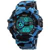 TONSHEN Orologio Da Uomo Mimetico Plastica Lunetta e Gomma Band Subacqueo 50M Impermeabile LED Digitale Orologi da Polso Sportivo Militare Tattica Numero Display Running Orologio Gli Uomini (Blu)