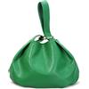 Hoxis Pochette da donna in morbida pelle vegana, con manico superiore, piccola borsa tote, Verde