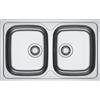 Franke PRONTA CONSEGNA - Franke Lavello due vasche Spark Incasso SKL 620-80 101.0716.429 finitura dekor da 80x50 cm