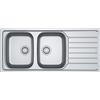 Franke PRONTA CONSEGNA - Franke Lavello due vasche con gocciolatoio a destra Spark Incasso SKX 621 101.0712.133 finitura inox satinato da 116x50 cm