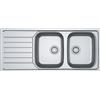 Franke PRONTA CONSEGNA - Franke Lavello due vasche con gocciolatoio a sinistra Spark Incasso SKX 621 101.0712.125 finitura inox satinato da 116x50 cm
