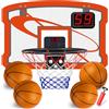 TEUVO Mini Canestro Basket Bambini 4 5 6 7 8 9 10 11 12 Anni, Interno Canestro Basket da Camera con Tabellone Elettronico per Porta Casa Muro, Basketball Giocattoli Sport Giochi Regalo Ragazzi Ragazze