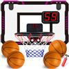 TEUVO Mini Canestro Basket da Camera con Punteggio Automatico 4 Pallone, Interno Esterno Canestro Basket Bambini 5 6 7 8 9 10 12 Anni per Casa Porta Muro Mini Hoop Giochi Regalo per Ragazzi Ragazze