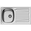 Pyramis Lavello 86x50 in Acciaio Inox lavandino 1 Vasca Sinistra + gocciolatoio lavabo con PILETTA 3,5'