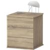 MUEBLES PITARCH | Comodino 3 Cassetti con Guide Metalliche, Rovere Cambrian, 48,5x41x40 cm (altezza x larghezza x profondità), Piccola Cassettiera, Moderna, Modello Dana