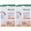 Garnier Maschera Viso in Tessuto Nutriente Illuminante NutriBomb Latte di Cocco Acido Ialuronico 2x28 g viso