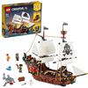 LEGO Creator Galeone dei Pirati, Set 3 in 1 con Nave Giocattolo, Locanda e Isola del Teschio, Minifigure e Squalo da Costruire, Giochi Creativi 31109