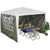 Relaxdays Tende per Gazebo Laterali, Set 3, Telo Impermeabile, Pareti, Chiusura a Strappo, 3x3 m, Finestra, Grigio Scuro, 200 x 300 x 0.1 cm