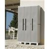 Toomax armadio Wood midi con 3 ante,colore grigio Tortora/grigio Chiaro.