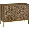 HOMCOM Mobile da Ingresso e Salotto in Legno a 2 Ante, Credenza Moderna con Decori Dorati e Gambe in Acciaio, 99x39x75.5cm