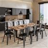 DEGHI Tavolo allungabile 160-260x90 cm piano in legno di acacia 26 mm e gambe a U 8x4 in metallo nero - Freia Stone