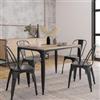 DEGHI Tavolo stile industrial 116x75 cm top effetto rovere chiaro e struttura in metallo nero - Maxime