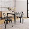 DEGHI Tavolo stile industrial 80x80 cm top effetto rovere nero e struttura in metallo - Maxime