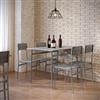 DEGHI Set pranzo 110x70 cm top effetto rovere grigio e gambe in acciaio antracite con 4 sedie - Hammet