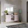 DEGHI Madia 155x83h cm con 2 ante e 3 cassetti cashmere opaco cannettato e gambe oro - Gwyneth