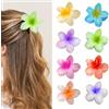 SJUNJIE 8 Pezzi Flower Hair Clip Anti Scivolo Mollette Fiori per Capelli Signora Elegante Fermagli per Artigli a Fiore Hawaiano Adatto per Viaggi All'aperto Vacanze al Mare e Feste