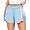EVELIFE Pantaloncini da Corsa da Donna a Vita Alta Sportivi Corti ad Asciugatura Rapida Atletica Golf Tennis Corti per Allenamento Yoga Allenamento(Blu L)