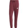 adidas Essentials Fleece Tapered Cuff 3-Stripes Pants - Pantaloni Uomo, Shadow Red,