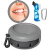 SEANCHEER Porta Dentiera, Protesi Cleanning Set Protesi Pulizia di Protesi Spazzola per | Apparecchio Denti | Protesi Dentali | Retainer | Aligner | (Grigio)