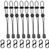 Hayaww 8 Pezzi corda elastica per bastone da trekking,Zaino porta bastone da escursionismo Nero,Corda Elastica,8 pcs 40mm Moschettone a Forma di S,Moschettoni Piccoli,per Bastone da Trekking