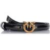 Pinko Love Berry H1 Belt Soft Naplack Cintura, Z99Q_Nero-Antique Gold, XS Donna