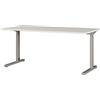 GERMANIA DIE MÖBELMACHER Scrivania meccanica regolabile in altezza per lavoro ergonomico, ideale per ufficio domestico, grigio chiaro/argento, 160 x 80 x 80 cm (larghezza x altezza x profondità)