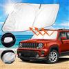 SHAOHAO Compatibile con Jeep Renegade BU 2015 2016 2017 2018 2019 2020 2021 2022 2023 Parasole pieghevole in tessuto rivestito in argento, protezione dai raggi UV e dal calore, parasole parasole