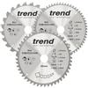 Trend Confezione tripla di lame circolari CraftPro TCT, diametro 216 mm x 24, 48 e 60 denti x foro 30 mm, punta in carburo di tungsteno, CSB/CC21048, Confezione da 3