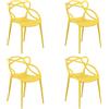 Totò Piccinni Sedie INFINITY in Polipropilene Moderne Design Impilabile (Giallo Senape, 4)