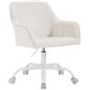 WOLTU Sedia da Ufficio Girevole Ergonomica, Regolabile in Altezza Con Rotelle - per Computer, Trucco, Scrivania, Camera da Letto - Velluto, Crema+Bianco, BS165cm
