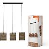 LEDVANCE a 3 luci Decor Cardboard Square marrone in cartone ondulato, E27, lunghezza 830 mm, in materiale riciclato, sostenibile grazie alla sorgente luminosa sostituibile, facile da installare