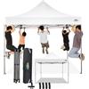 COBIZI Gazebo 3x3 Pieghevole Impermeabile senza Parete Laterale,Gazebo Esterno Resistente,Tende per Gazebo,Tendone Padiglione Pop Up per Feste Campeggio (3 per 3m Bianco)