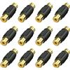Greluma 12 pezzi accoppiatore RCA femmina a femmina, RCA connettore adattatore per altoparlante, cavo, fono, amplificatore