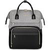 LOVEVOOK Zaino Porta PC Donna, Zaino Antifurto Impermeabile Donna, Zaino per Laptop Portatile 17 Pollici, Zaino per Viaggi Affari, Grigio e Nero