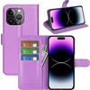 BOCTECH Cover per Apple iPhone 15 Pro Max, Custodia a Libro Portafoglio in Pelle PU e Silione Morbido con Porta Carte, Magnetica e Supporto Flip Case Antiurto per Apple iPhone 15 Pro Max, Viola