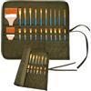 DecorDwell Porta Pennelli Tela, Astuccio In Tela Arrotolabile, Astuccio Porta Pennelli Acquerello, Porta Pennelli Pittura Arrotolabile, Sacchetti Porta Penna, Per Pennelli A Olio, Acquerelli (22 Fori)