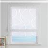 ESLIR Tenda a pacchetto con velcro per soggiorno, cucina, trasparente, moderna, con motivo a onde, colore bianco, 60 x 140 cm (larghezza x altezza)