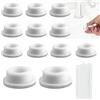 TREABEAR 12Pcs Tappo Troppo Pieno Lavandino,Appo Troppo Pieno con Scatola Portaoggetti, Troppo Pieno Lavandino Adatto per Diametri da 22 a 24mm,Anelli Di Troppo Pieno per Lavello Della Vasca da Bagno