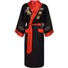 Laciteinterdite Kimono vestaglia accappatoio giapponese reversibile per l'uomo nero e rosso modello drago XL