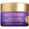 MEDITERRANEA COSMETICS Crema Viso Notte Con Cellule Staminali di Goji, Echinacea e Vitamina E Ristrutturante, Levigante e Anti-Rughe Pelle Matura 55+ Linea Action 60 Collagen Night Cream - 50 ml