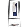 HUOLE Mobile Appendiabiti da Ingresso, Stand Appendiabiti da Terra Moderno Scaffale Porta Abiti da Camera con Ganci e Scarpiera a 2 Livelli, 59,5 x 36,5 x 160 cm (Nero-59,5 * 36,5 * 160 cm)
