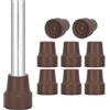 supregear Puntali in Gomma per Bastoni da Passeggio, Set di 8 Pezzi da 19 mm, Ricambi per Bastone con Inserti Metallici, Marrone