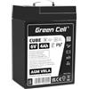 Green Cell GreenCell Batteria AGM 6V 4h al Piombo Accumulatore Sigillata VRLA Senza Manutezione Ricaricabile Batterie di Ricambio Ermetica Giocattoli Bambini UPS Bilancia Recinzione Allarme, 4Ah