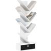 Furinno Tree Libreria Libreria ad albero da terra a 7 livelli con cassetto portaoggetti, Bianco/Nero