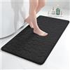 chakme - Tappetino per bagno in Memory Foam, pietre per la testa super assorbenti, tappetino da bagno, ultra morbido, lavabile in lavatrice, 60 x 120 cm, Nero
